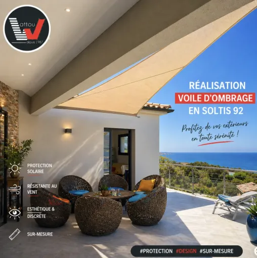 Réalisation d'une voile d'ombrage sur Propriano, Propriano, WATTOU