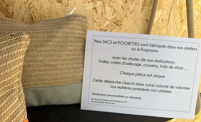 Réalisation de sac pour la nouvelle saison de sac de plage en upcycling, Propriano, WATTOU
